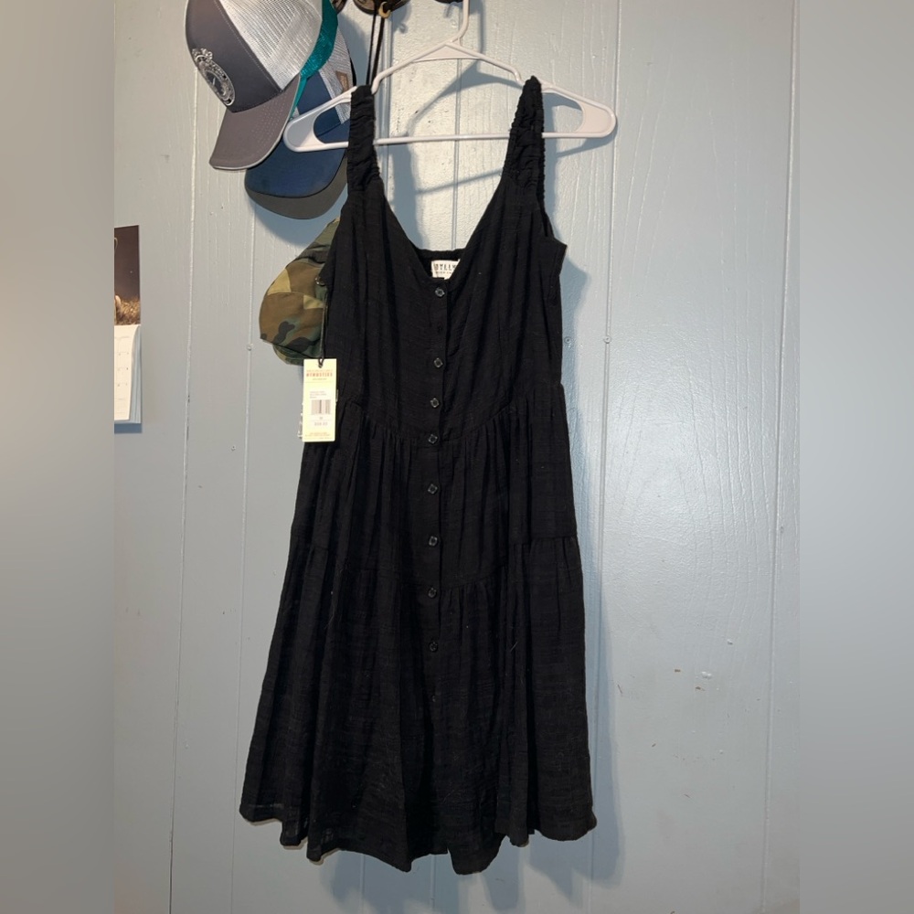 Idyllwind Black Sleeveless Sundress Midi